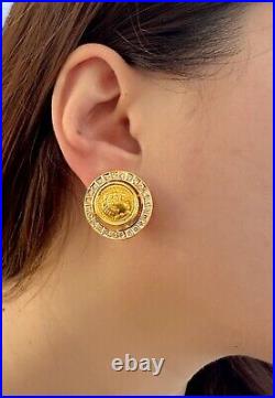 Gold Coin and Diamond Earrings in 18k Yellow Gold HM2493AE