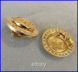 Gold Coin and Diamond Earrings in 18k Yellow Gold HM2493AE