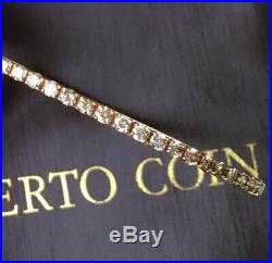 Gorgeous! $4700 ROBERTO COIN 18K Gold 1.35ct Champagne Diamond Bangle Bracelet