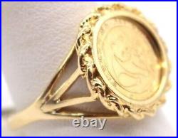 Gorgeous PANDA BEAR COIN Beauty Ring 14K Yellow Gold Finish 925 Sterling Silver