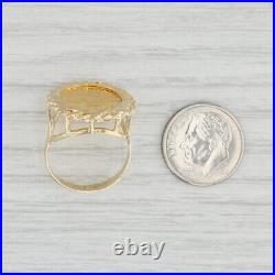 Guardian Angel Coin Ring 10k 1/20oz 24k Yellow Gold Size 6.5