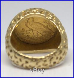 Indian Head $2 1/2 Gold Coin 14k Yellow Gold Ring 101037-1pc