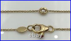 Ladies 18K Yellow Gold Designer Roberto Coin 7 Diamonds Bezel Set Necklace