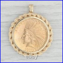 Liberty Head Quarter Eagle Coin With Bezel Pendant 14k Yellow Gold Plated