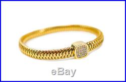MINT! $2500 Roberto Coin 18k Gold Diamond Station Flex Primavera Bracelet Bangle