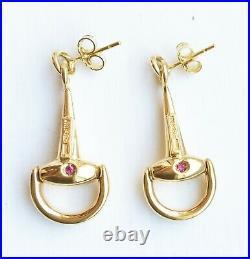 MINT! Rare $2700 ROBERTO COIN 18K Yellow Gold Cheval Horse Bit Earrings