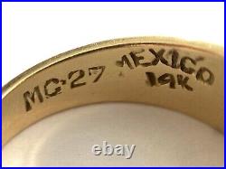 Maximiliano Emperador Imperio Mexicano Coin Ladies 14K Yellow Gold Ring Sz 6.75