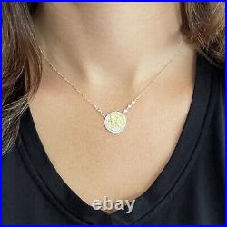 Meira T Diamond Ancient Alexander Coin Medallion Necklace in 14k Yellow Gold