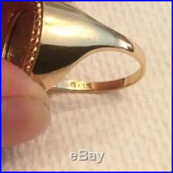 Men's 14K 14Kt Gold Ring with Ancient Coin Marcus Aurelius Size 13 10 grams