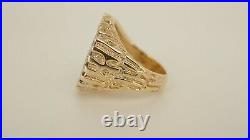 Men's 14k Gold Diamond Ring With 1/10oz 1988 Gold Liberty Coin