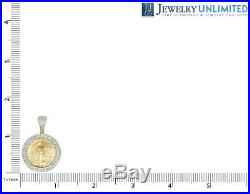Men's 22K Yellow Gold Liberty Coin Genuine Diamonds Pendant Charm 1.0ct 1.5
