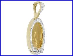 Men's 22K Yellow Gold Liberty Coin Genuine Diamonds Pendant Charm 1.0ct 1.5