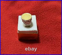 Men's US Liberty Coin Ring 14K Yellow Gold Over Lab Created 925 sterling silver