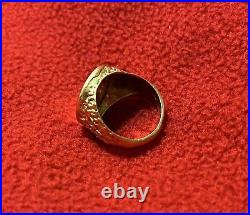 Men's US Liberty Coin Ring 14K Yellow Gold Over Lab Created 925 sterling silver
