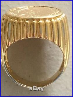 Mens 14K Gold 1914 Liberty Head $2.5 Gold Coin Ring