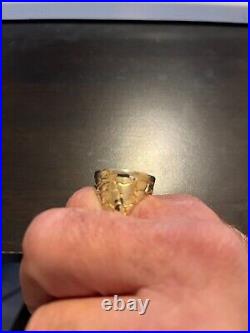 Mens 14k solid gold coin ring with diamonds 1888 US $5 Liberty Head Half Eagle