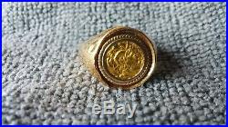 Mens Gold ring Pinky ring Coin Ring Alexander the Great unique rare
