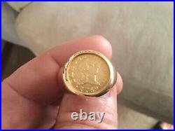 Mens authentic coin gold ring