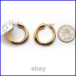 NWT Roberto Coin Oro Classic 18K Yellow Gold Hoop Earrings