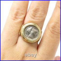 NYJEWEL 14k Yellow Gold Ancient Greek Coin Ring