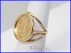 New! 14k Solid Yellow Gold 90% 1996 Eagle Coin Ring (9729)