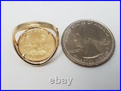 New! 14k Solid Yellow Gold 90% 1996 Eagle Coin Ring (9729)