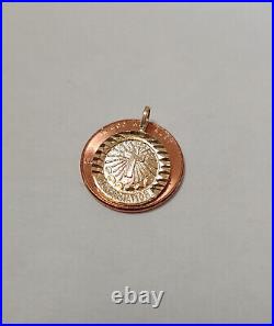 New 14k Yellow Gold Holy Confirmation Coin Charm Pendant