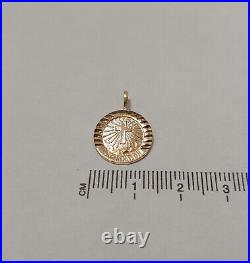 New 14k Yellow Gold Holy Confirmation Coin Charm Pendant