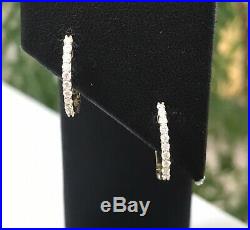 New Authentic Roberto Coin 18kt yellow gold baby diamond 0.20 ct hoop earrings