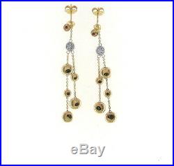 New Authentic Roberto Coin Classic 18kt yellow gold Dangling diamond earrings