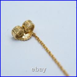 New Roberto Coin 18K Yellow Gold & Diamond Cross 2 Drop Dangle Earrings NWT