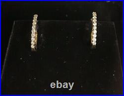 New Roberto Coin 18k Yellow Gold Baby 0.20Ctw Diamond Huggie Hoop Earrings