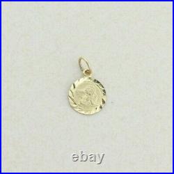 Pendant Only 14k Yellow Gold Angel Cherub Pendant Small Coin Tag Pendant