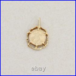 Pendant Only 14k Yellow Gold Liberty Coin Pendant