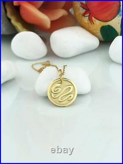 Personalized Snake Coin Pendant 14k Yellow Gold Dainty Jewelry Gift for Women