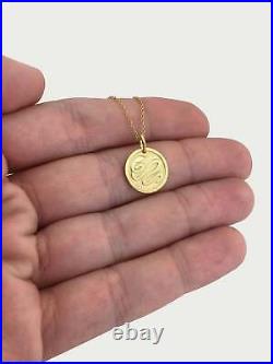 Personalized Snake Coin Pendant 14k Yellow Gold Dainty Jewelry Gift for Women