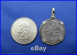 Piece of 8 Pirate Coin REPLICA of Actual Recovered Treasure Cobb Pendant 14k Bez