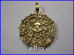 Pirates Caribbean AZTEC SKULL COIN made Yellow Gold 18 K-handicraft