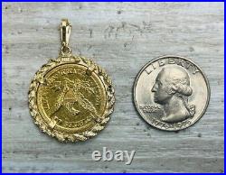 Pre Civil War 1854 $5 Liberty USA Gold Coin 14k Gold Bezel (5234)