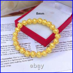 Pure 24K 999 Yellow Gold Pendant 3D Bless Money Coin Ball Transfer Bead