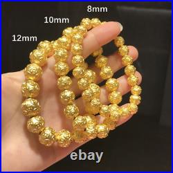 Pure 24K 999 Yellow Gold Pendant Bead 3D Bless Money Coin Ball Transfer