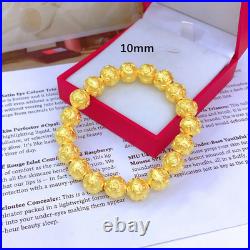 Pure 24K 999 Yellow Gold Pendant Bead 3D Bless Money Coin Ball Transfer