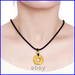 Pure 999 24K Yellow Gold Man Woman 3D Wealth Double Tiger Coin Circle Pendant