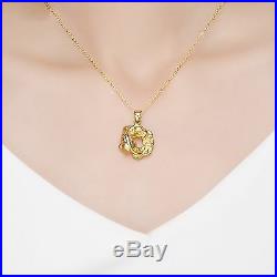 Pure 999 24k Yellow Gold Pendant/3D Craved Bless Coin PIXIU Pendant /2.2g