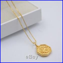 Pure 999 24k Yellow Gold Pendant 3D Octagon Coin Mouse Pendant / 1.6g