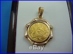 Pure Gold Small Panda Coin With 14k Gold Bamboo Frame 3.7 Grams