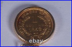 RARE 1853 $1 GOLD COIN Bezel Necklace