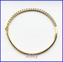 RARE! $4700 ROBERTO COIN 18K Gold Champagne Diamond Bangle Bracelet 6.75