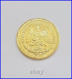 REAL 14K Coin 1947 Mexican Centenaro 50 Gold Pesos Copy Solid 14kt Yellow Gold