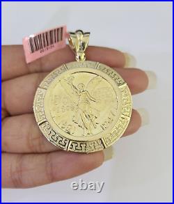 REAL 14k Yellow Gold Charm Centenario Style Coin in Bezel 50 Pesos 1947 Pendant